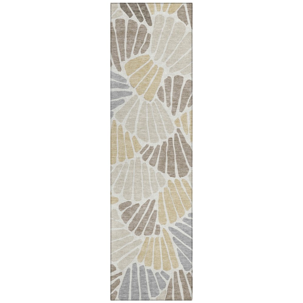 Machine Washable Indoor/Outdoor Chantille ACN2384 Brown 2'3" x 7'6" Runner Rug. Picture 1