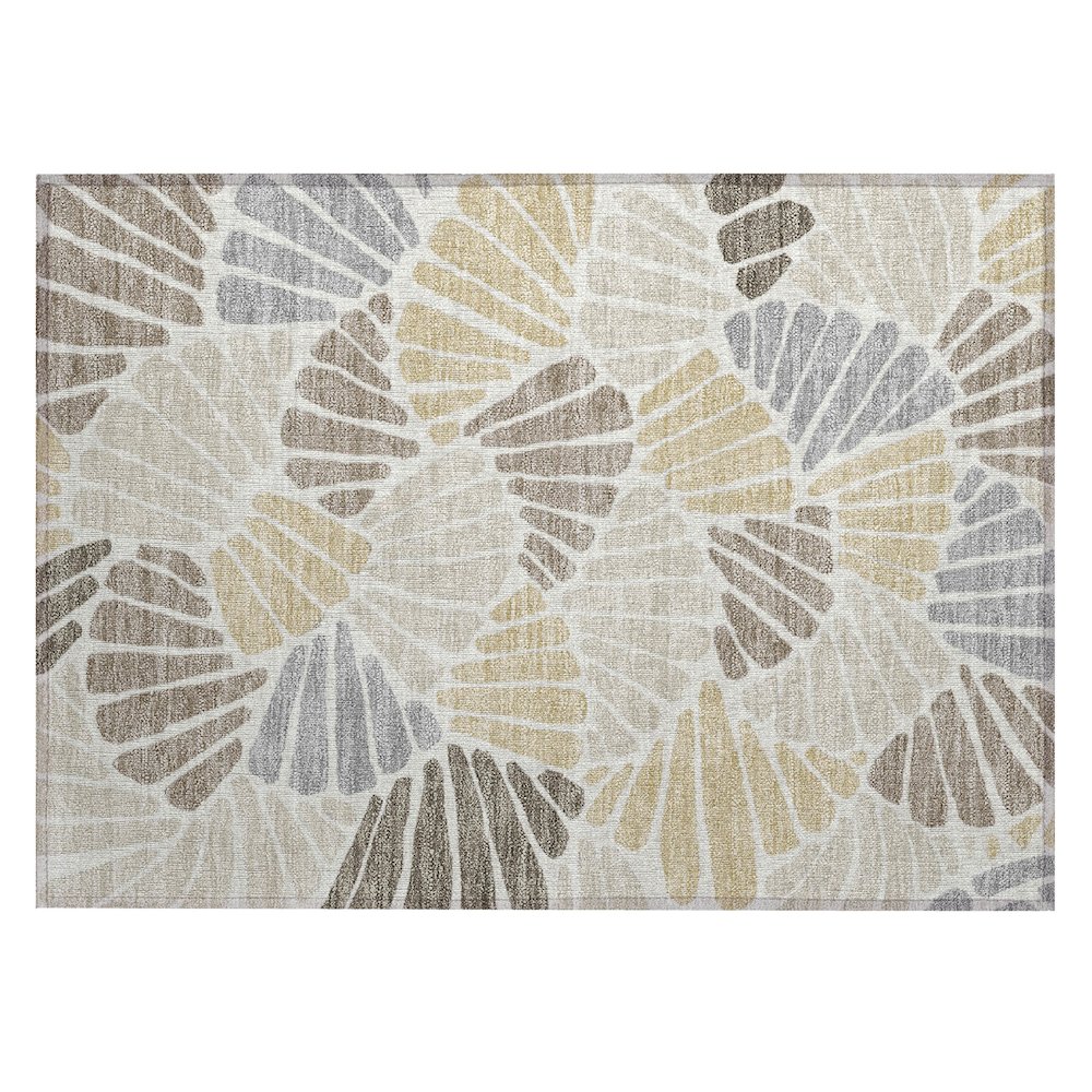 Machine Washable Indoor/Outdoor Chantille ACN2384 Brown 1'8" x 2'6" Rug. Picture 1