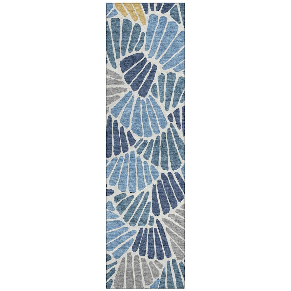 Machine Washable Indoor/Outdoor Chantille ACN2384 Blue 2'3" x 7'6" Runner Rug. Picture 1