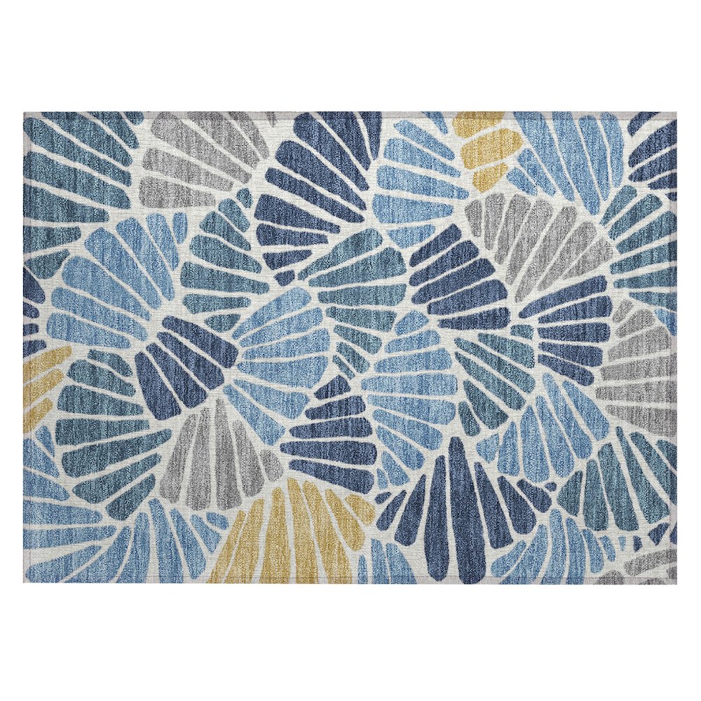 Machine Washable Indoor/Outdoor Chantille ACN2384 Blue 1'8" x 2'6" Rug. Picture 1