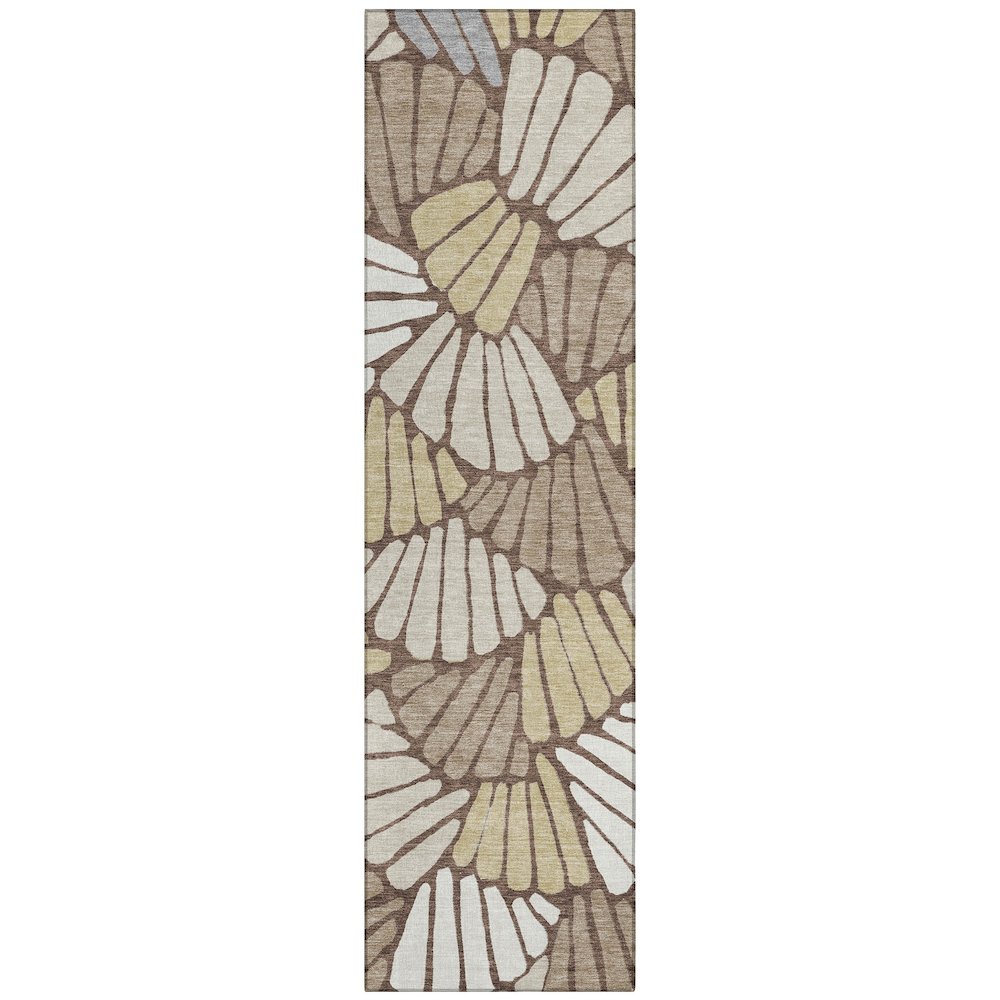 Machine Washable Indoor/Outdoor Chantille ACN2384 Brown 2'3" x 7'6" Runner Rug. Picture 1