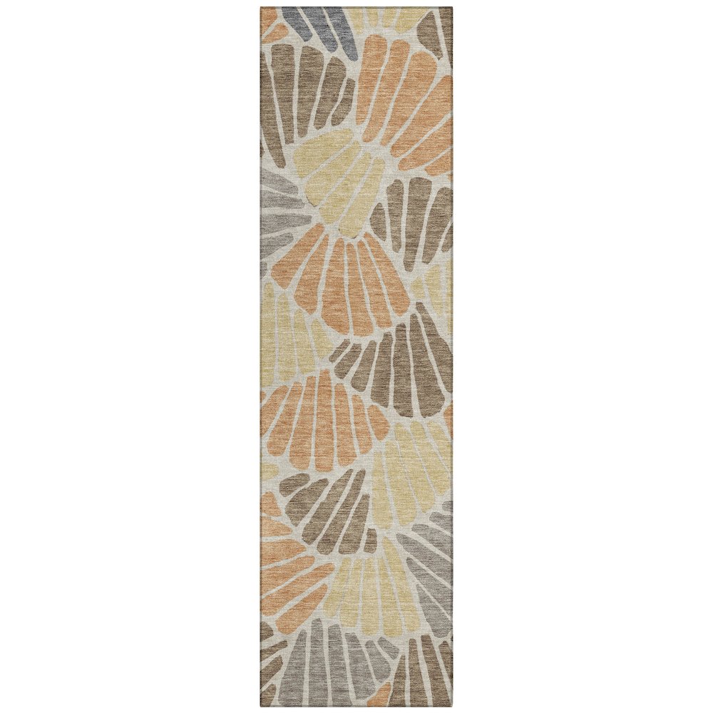 Machine Washable Indoor/Outdoor Chantille ACN2384 Orange 2'3" x 7'6" Runner Rug. Picture 1