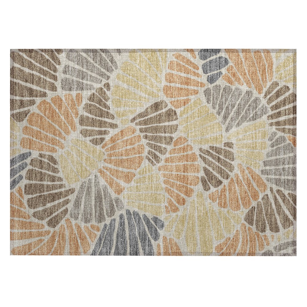 Machine Washable Indoor/Outdoor Chantille ACN2384 Orange 1'8" x 2'6" Rug. Picture 1
