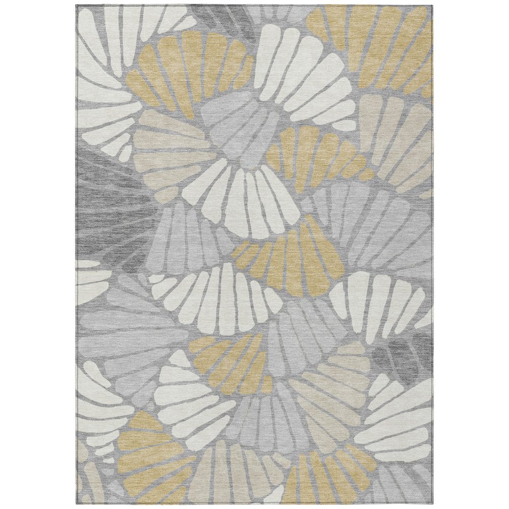 Machine Washable Indoor/Outdoor Chantille ACN2384 Gray 2'6" x 3'10" Rug. Picture 1