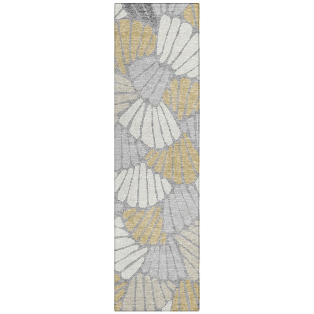 Machine Washable Indoor/Outdoor Chantille ACN2384 Gray 2'3" x 7'6" Runner Rug. Picture 1