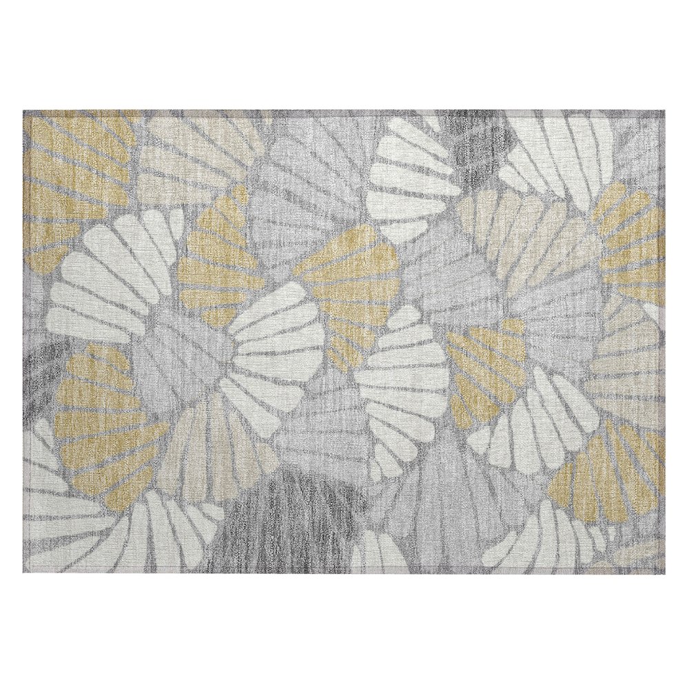 Machine Washable Indoor/Outdoor Chantille ACN2384 Gray 1'8" x 2'6" Rug. Picture 1