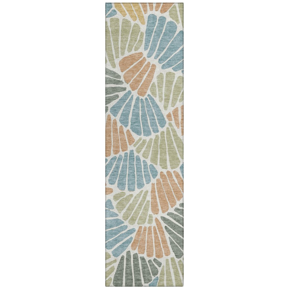 Machine Washable Indoor/Outdoor Chantille ACN2384 Blue 2'3" x 7'6" Runner Rug. Picture 1