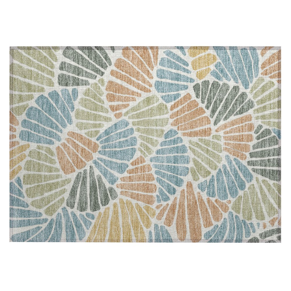 Machine Washable Indoor/Outdoor Chantille ACN2384 Blue 1'8" x 2'6" Rug. Picture 1