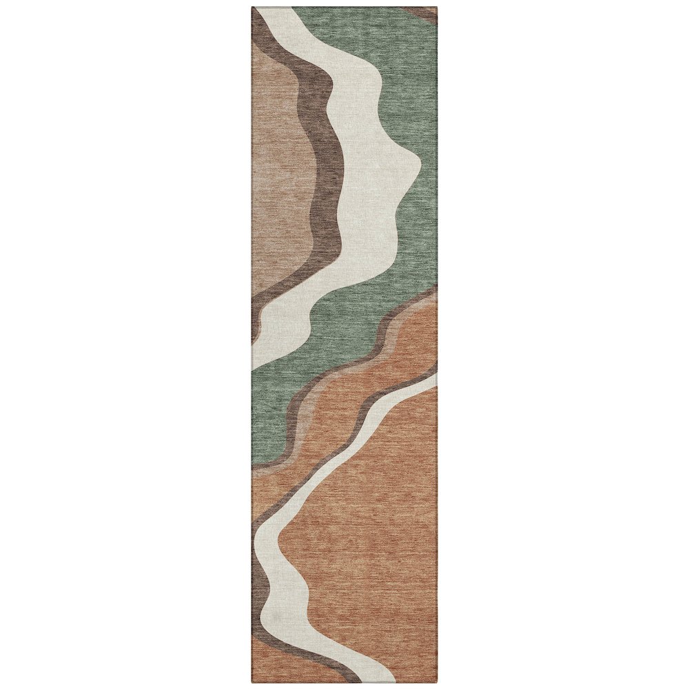 Machine Washable Indoor/Outdoor Chantille ACN2386 Orange 2'3" x 7'6" Runner Rug. Picture 1