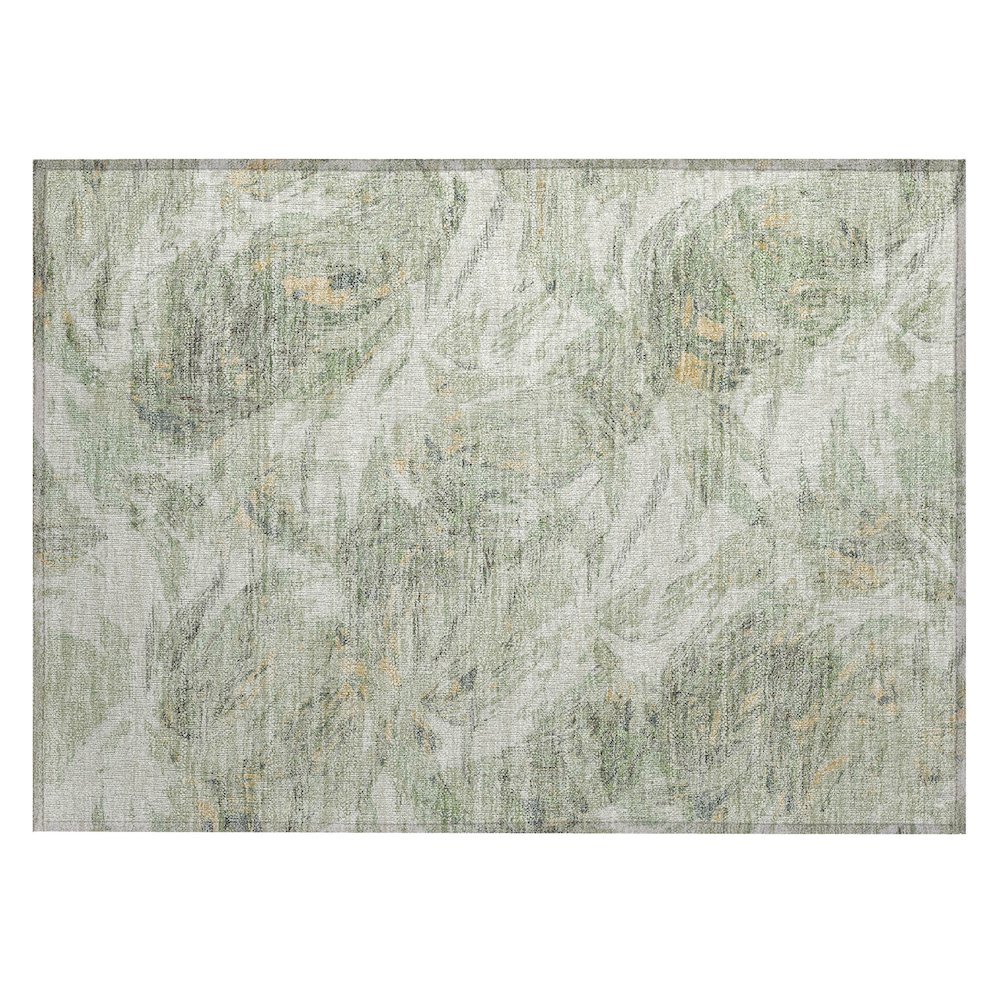 Machine Washable Indoor/Outdoor Chantille ACN2387 Green 1'8" x 2'6" Rug. Picture 1