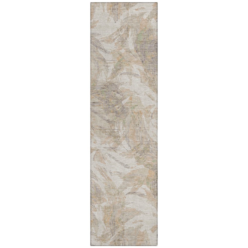 Machine Washable Indoor/Outdoor Chantille ACN2387 Brown 2'3" x 7'6" Runner Rug. Picture 1