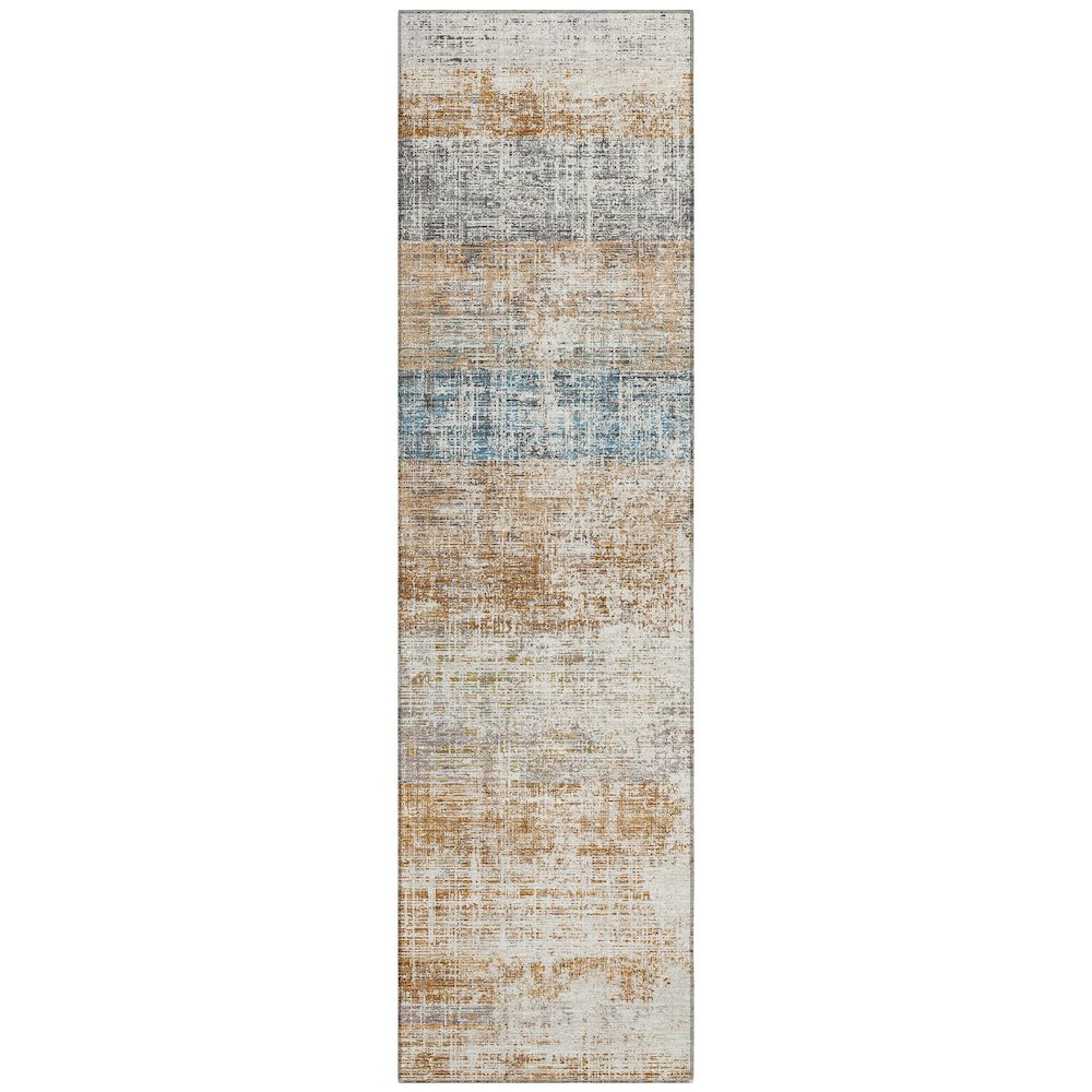 Machine Washable Indoor/Outdoor Chantille ACN2388 Orange 2'3" x 7'6" Runner Rug. Picture 1