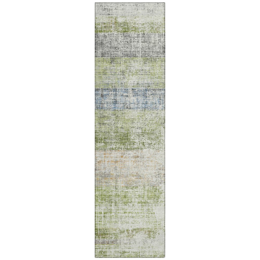 Machine Washable Indoor/Outdoor Chantille ACN2388 Green 2'3" x 7'6" Runner Rug. Picture 1
