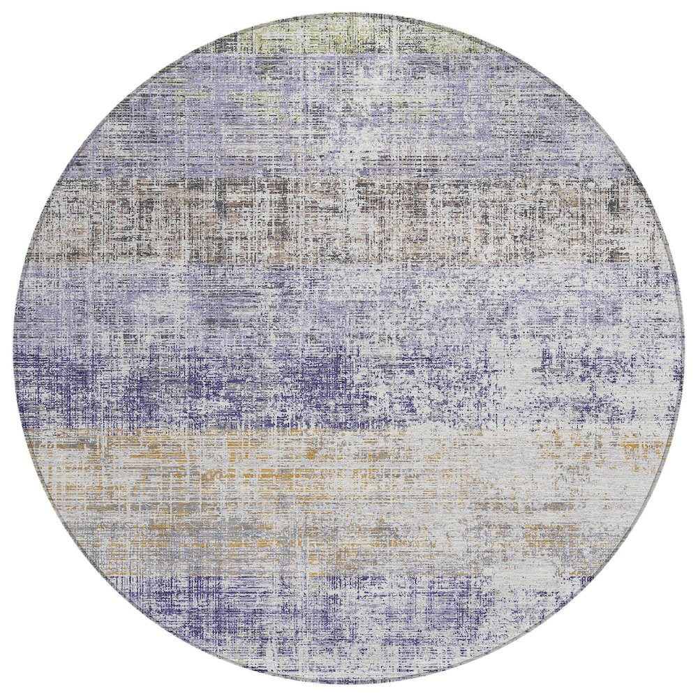 Machine Washable Indoor/Outdoor Chantille ACN2388 Purple 8' x 8' Round Rug. Picture 1