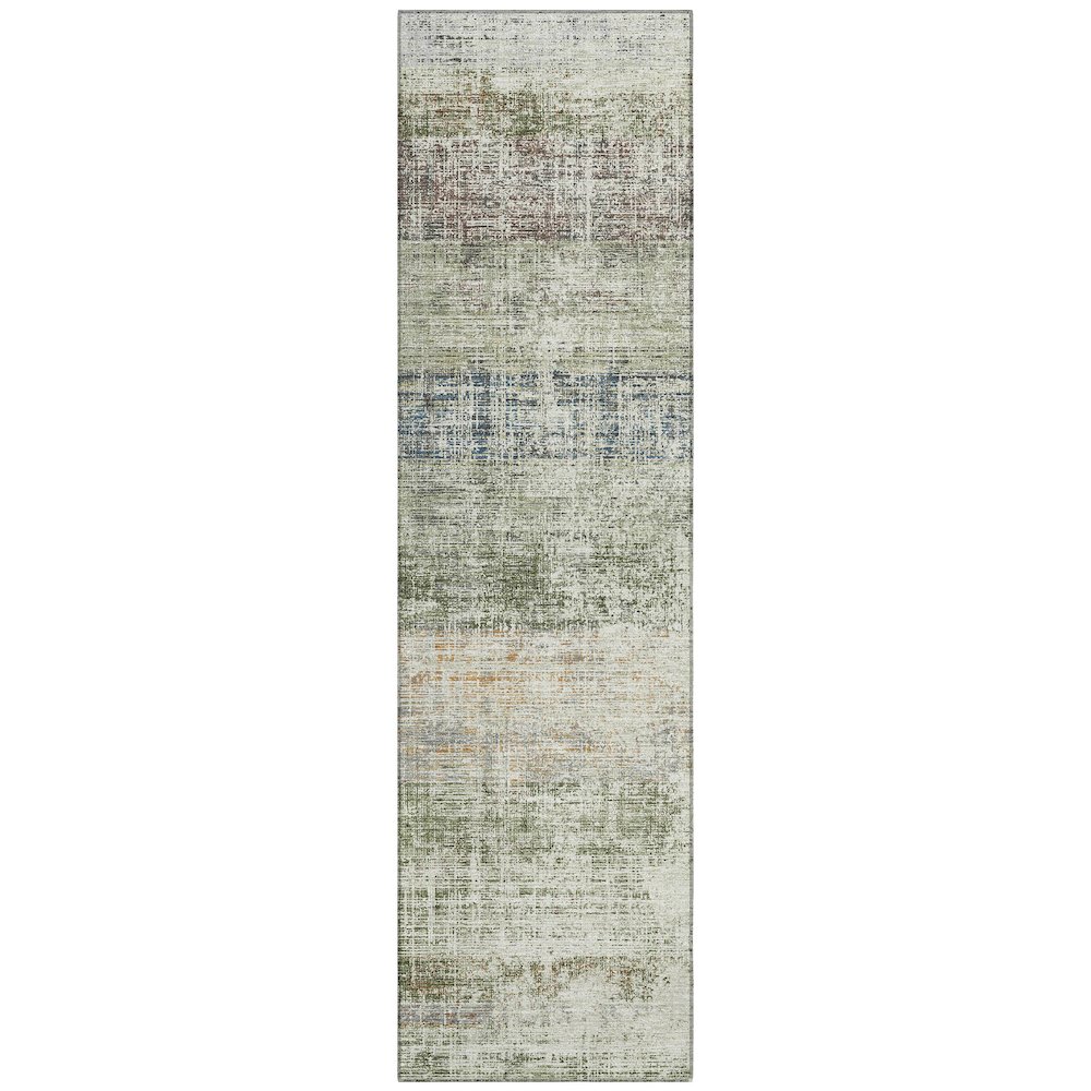 Machine Washable Indoor/Outdoor Chantille ACN2388 Green 2'3" x 7'6" Runner Rug. Picture 1