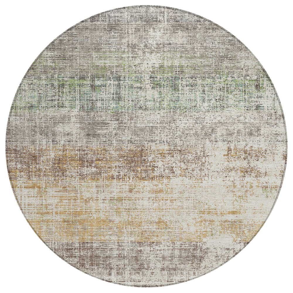 Machine Washable Indoor/Outdoor Chantille ACN2388 Ivory 8' x 8' Round Rug. Picture 1
