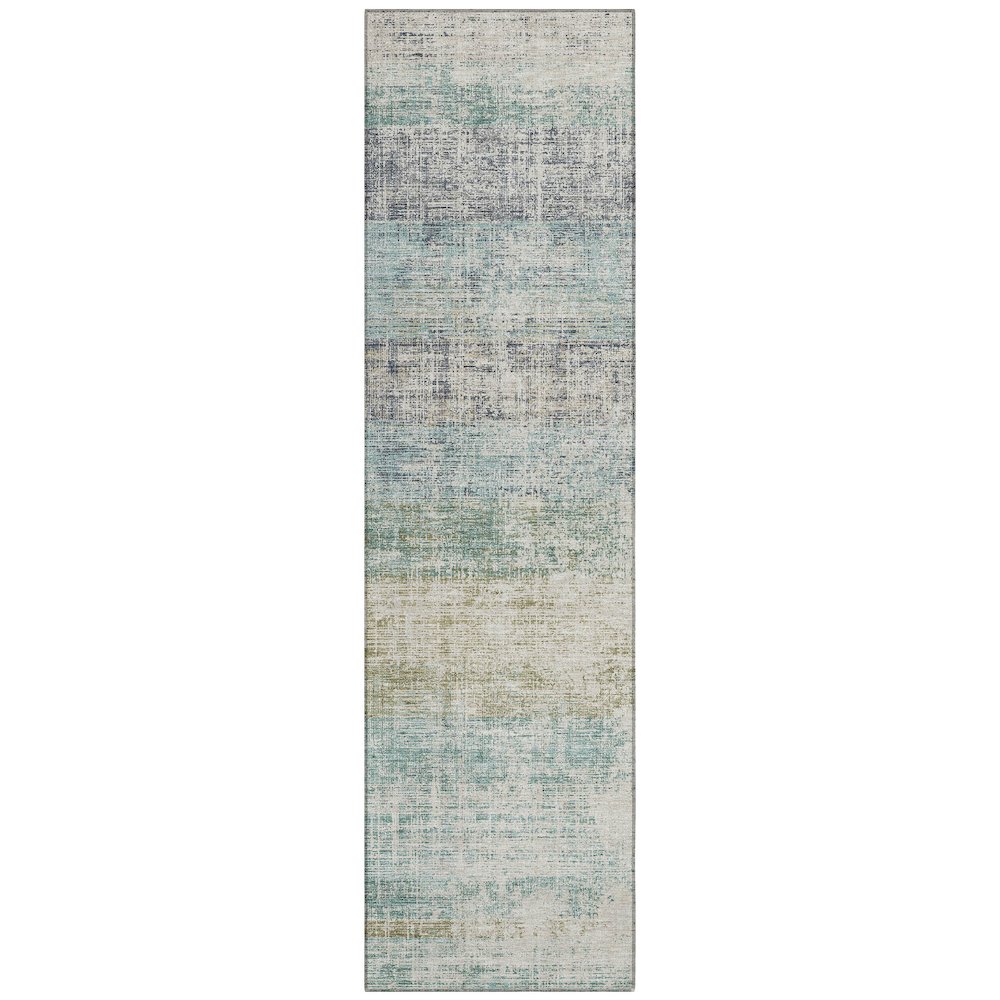 Machine Washable Indoor/Outdoor Chantille ACN2388 Teal 2'3" x 7'6" Runner Rug. Picture 1