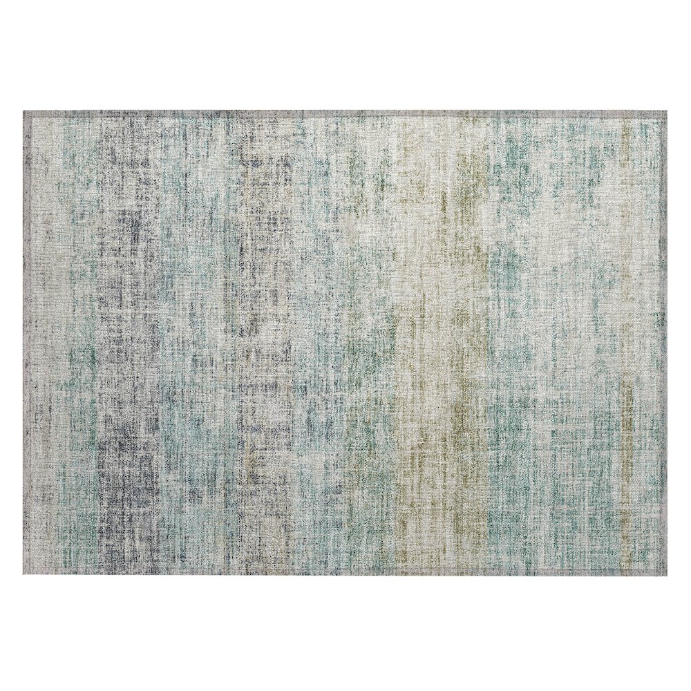 Machine Washable Indoor/Outdoor Chantille ACN2388 Teal 1'8" x 2'6" Rug. Picture 1