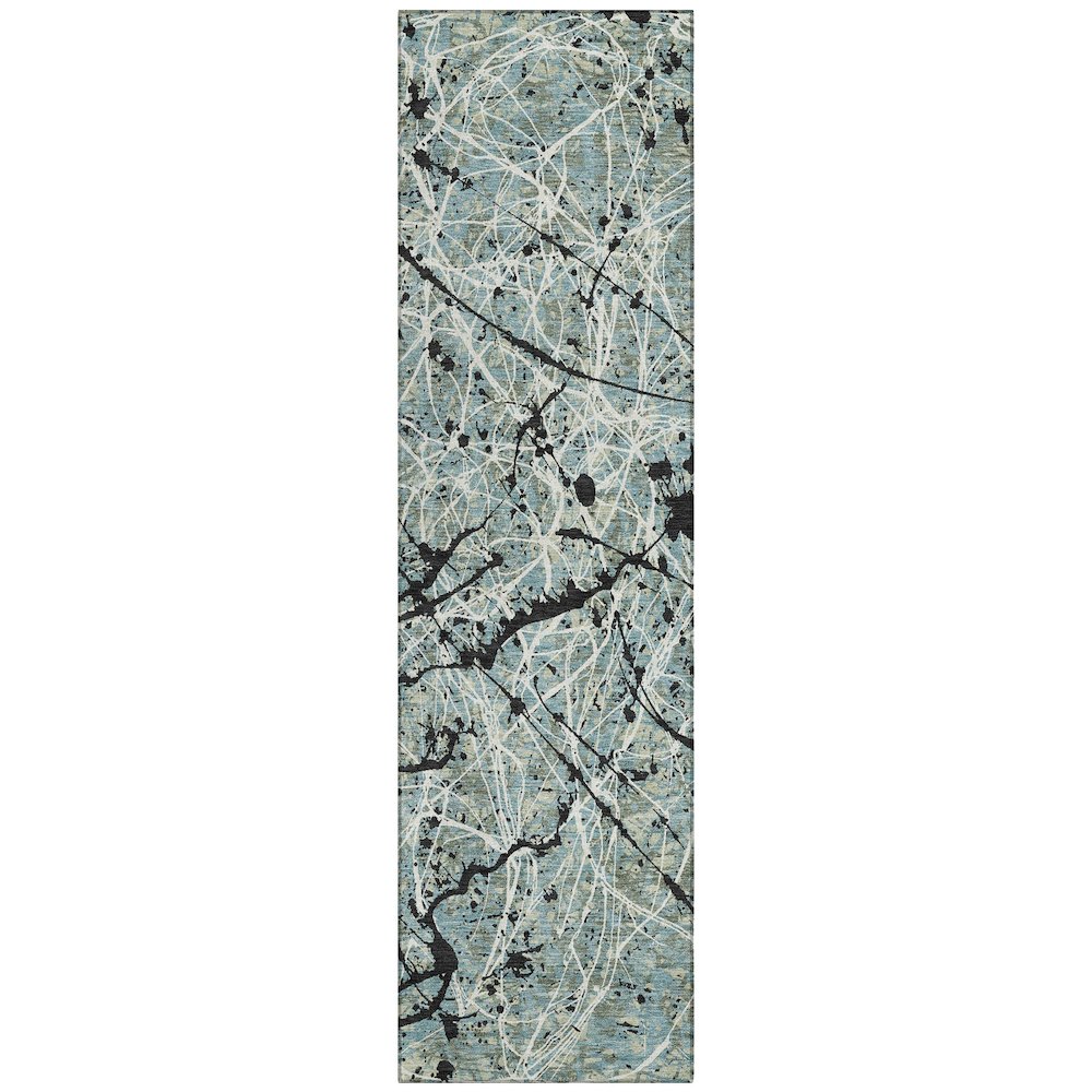 Machine Washable Indoor/Outdoor Chantille ACN2389 Green 2'3" x 7'6" Runner Rug. Picture 1