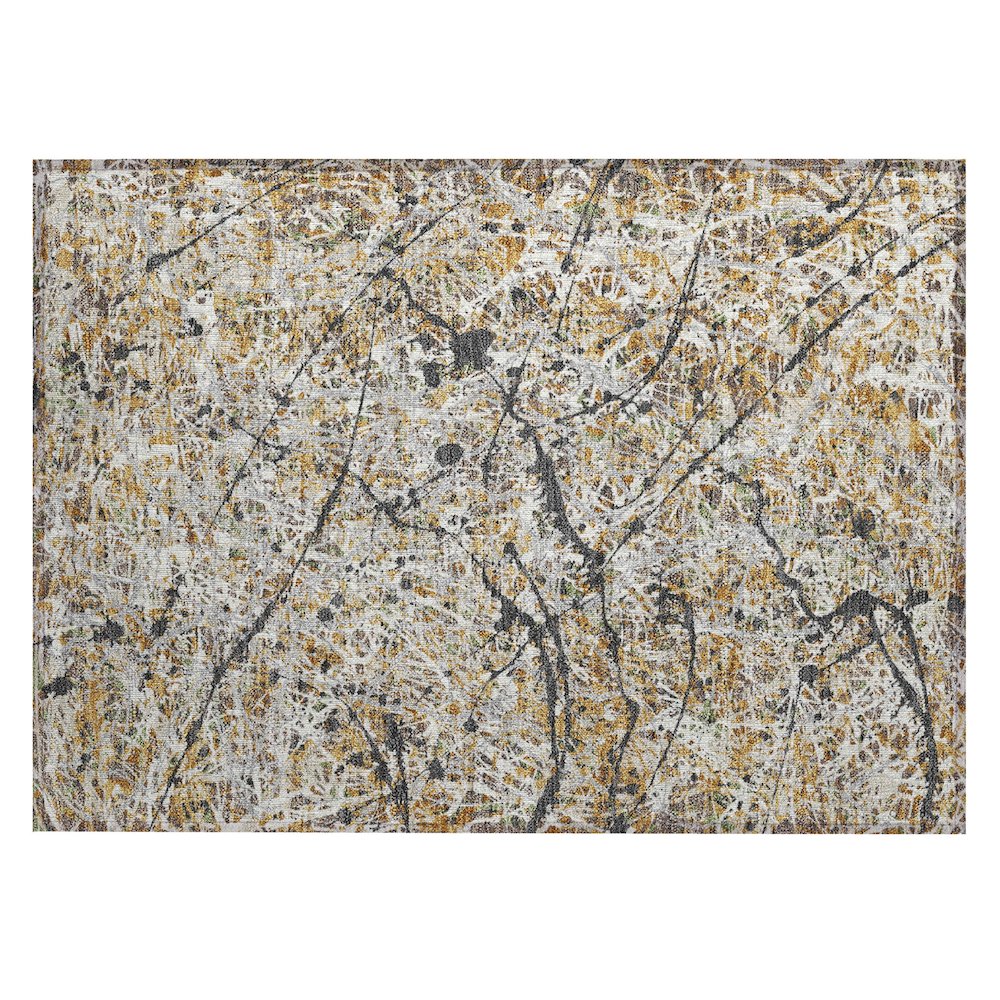 Machine Washable Indoor/Outdoor Chantille ACN2389 Brown 1'8" x 2'6" Rug. Picture 1