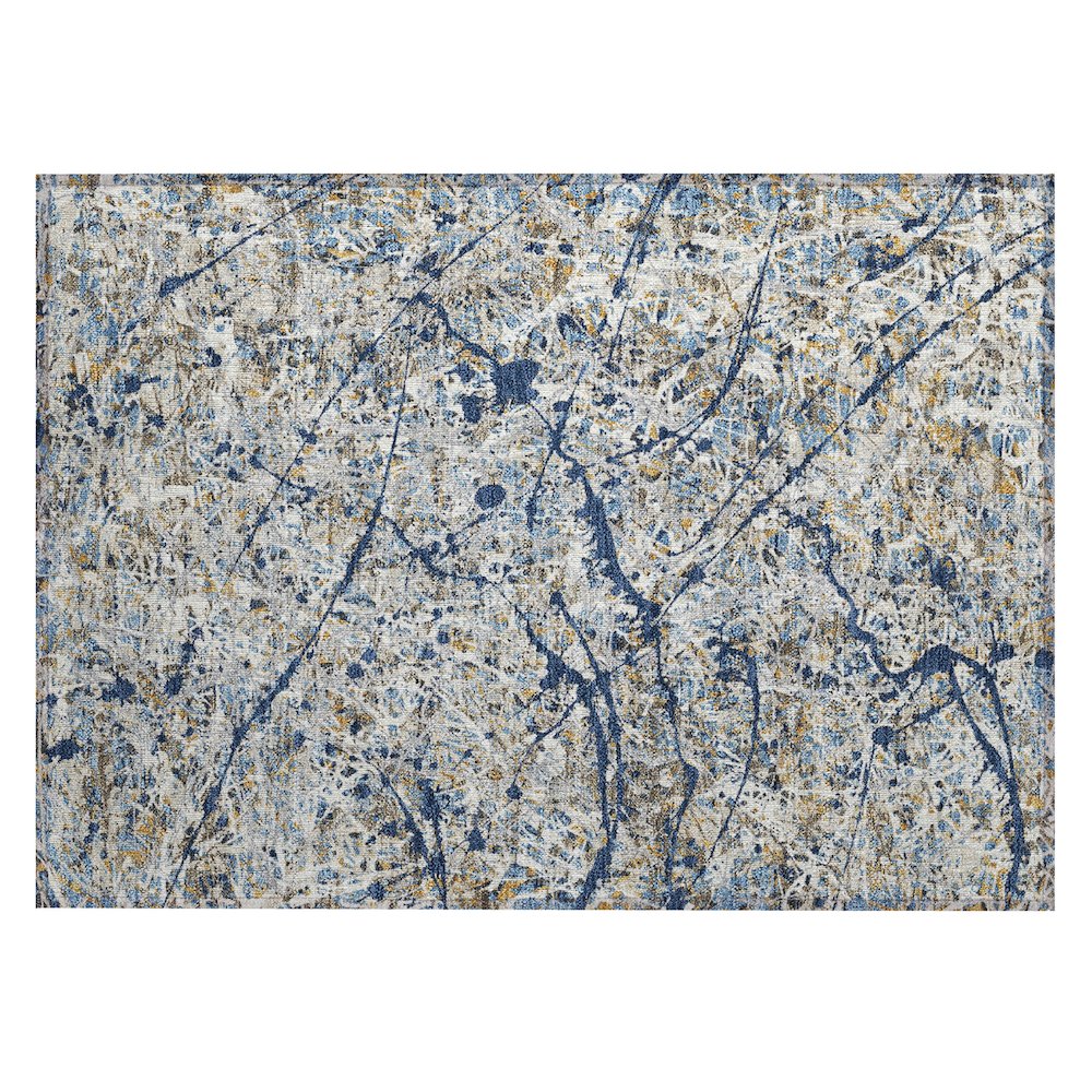 Machine Washable Indoor/Outdoor Chantille ACN2389 Blue 1'8" x 2'6" Rug. Picture 1