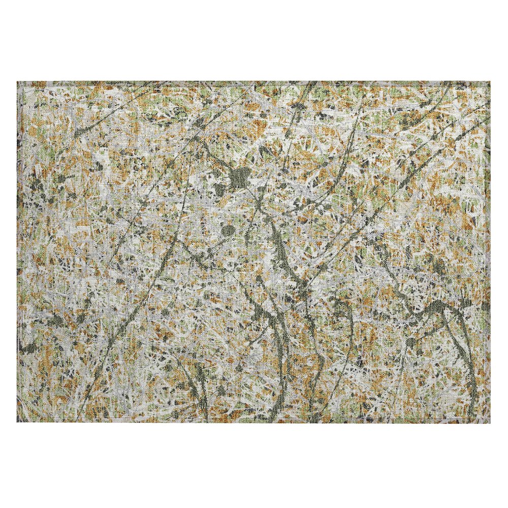 Machine Washable Indoor/Outdoor Chantille ACN2389 Green 1'8" x 2'6" Rug. Picture 1