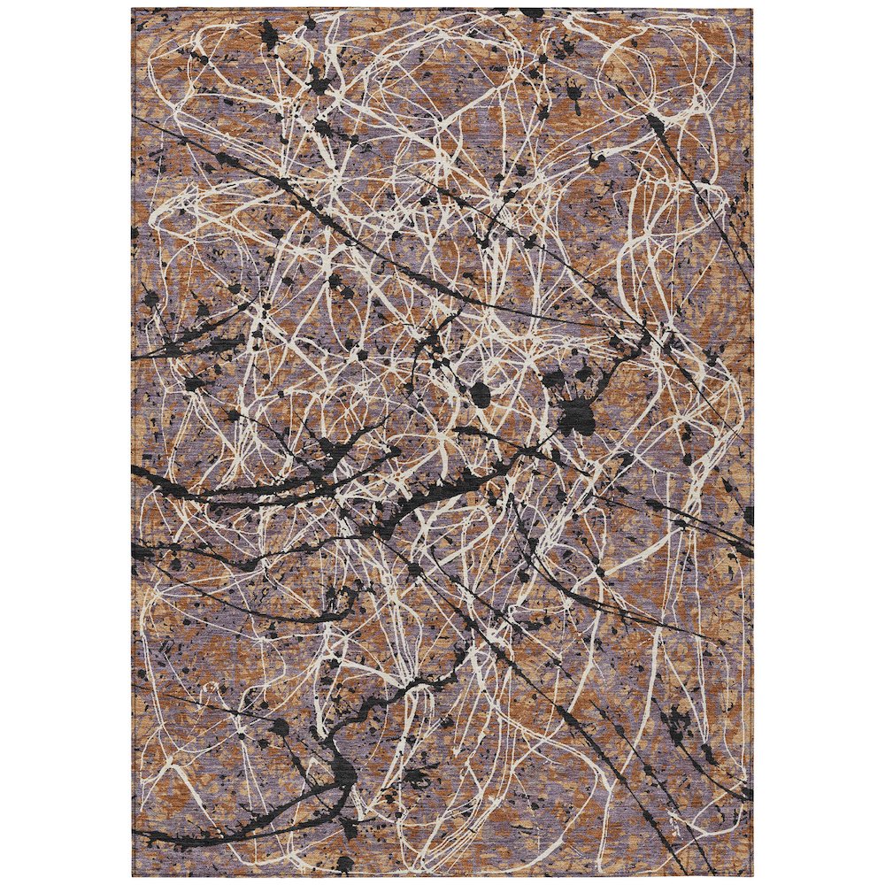 Machine Washable Indoor/Outdoor Chantille ACN2389 Orange 2'6" x 3'10" Rug. Picture 1