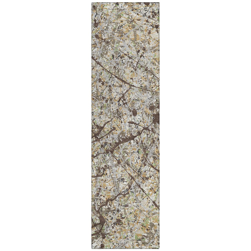 Machine Washable Indoor/Outdoor Chantille ACN2389 Brown 2'3" x 7'6" Runner Rug. Picture 1