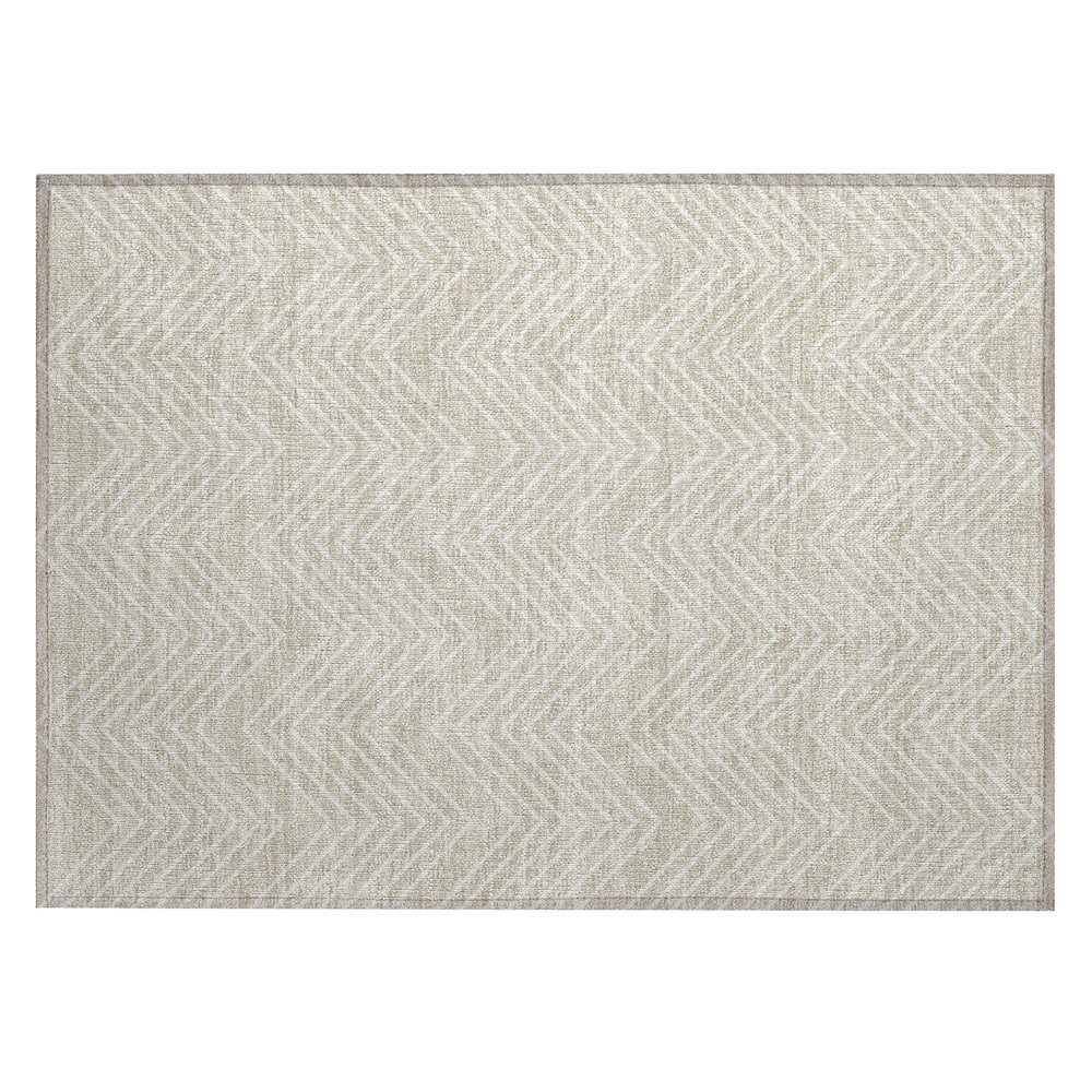 Machine Washable Indoor/Outdoor Chantille ACN2390 Brown 1'8" x 2'6" Rug. Picture 1