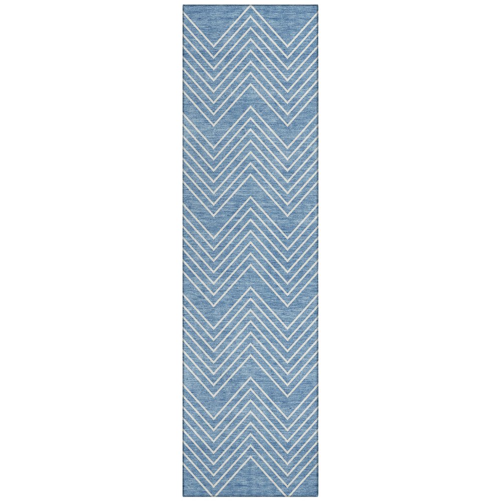 Machine Washable Indoor/Outdoor Chantille ACN2390 Blue 2'3" x 7'6" Runner Rug. Picture 1