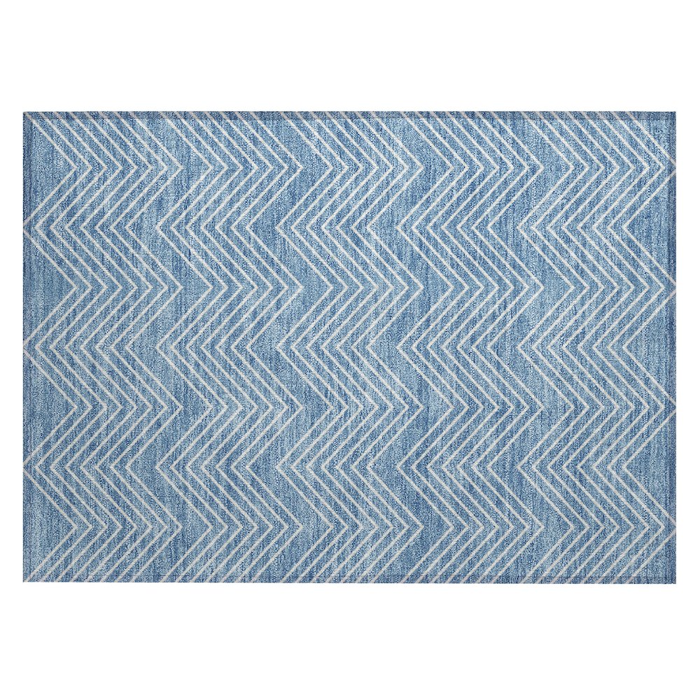 Machine Washable Indoor/Outdoor Chantille ACN2390 Blue 1'8" x 2'6" Rug. Picture 1