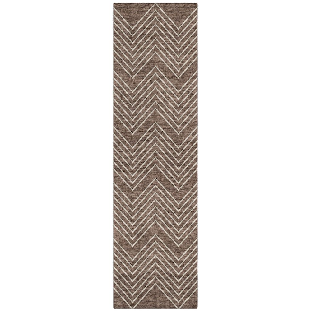 Machine Washable Indoor/Outdoor Chantille ACN2390 Brown 2'3" x 7'6" Runner Rug. Picture 1
