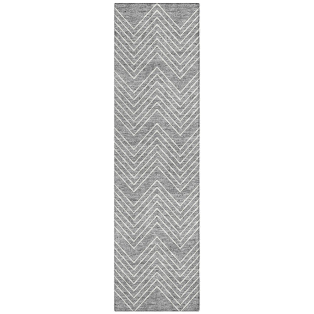 Machine Washable Indoor/Outdoor Chantille ACN2390 Gray 2'3" x 7'6" Runner Rug. Picture 1