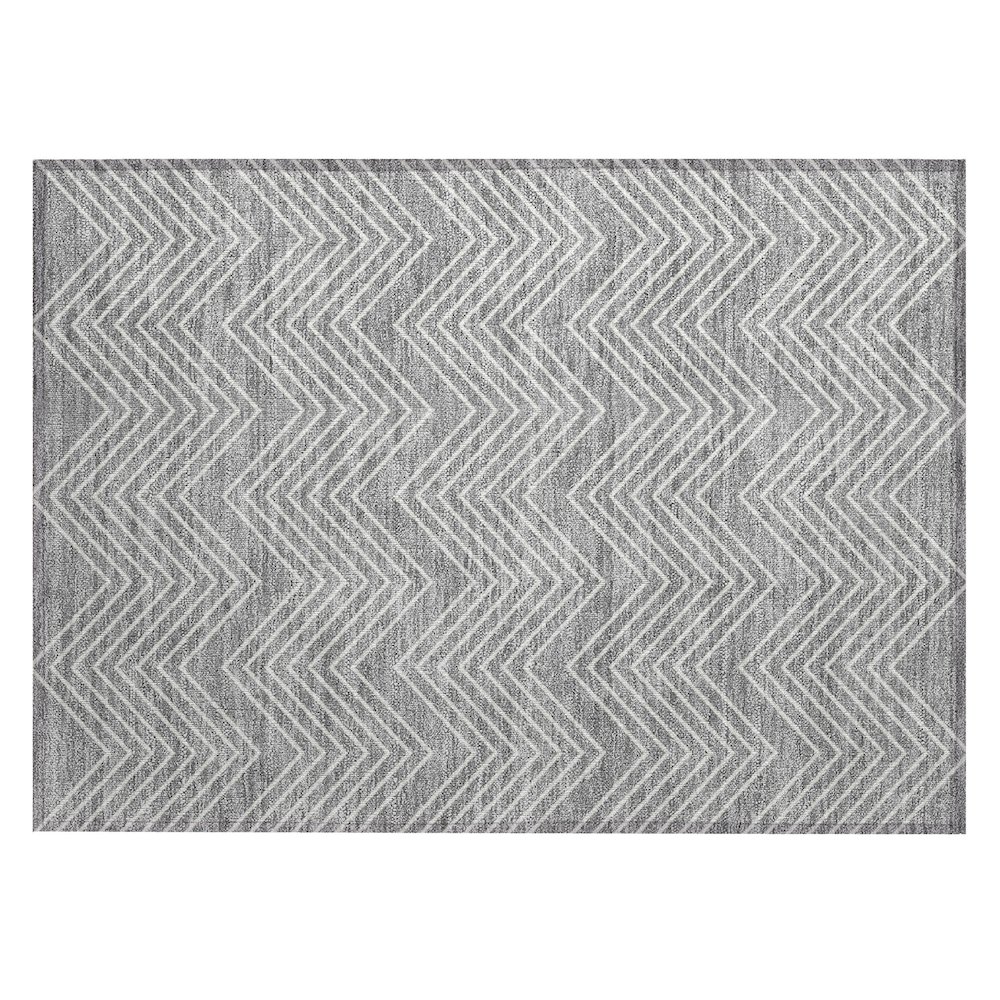 Machine Washable Indoor/Outdoor Chantille ACN2390 Gray 1'8" x 2'6" Rug. Picture 1
