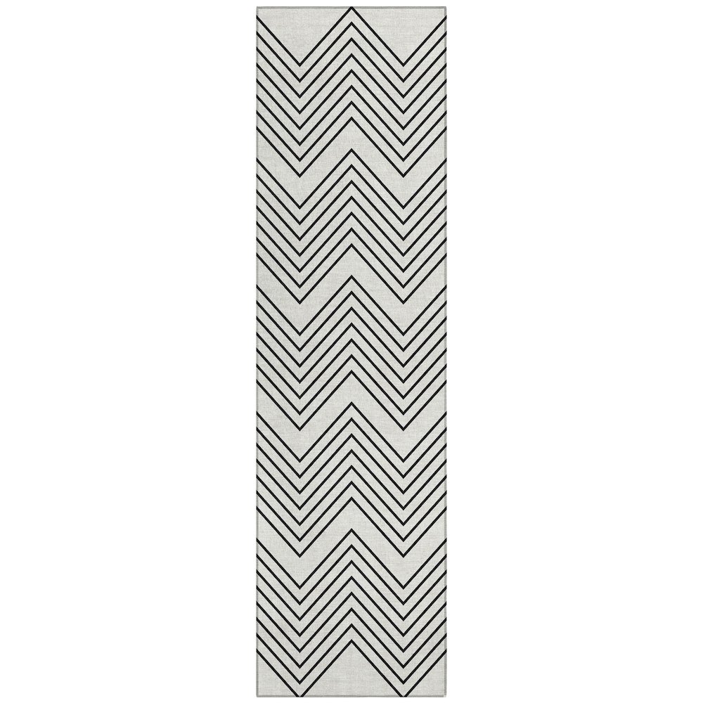 Machine Washable Indoor/Outdoor Chantille ACN2390 Ivory 2'3" x 7'6" Runner Rug. Picture 1