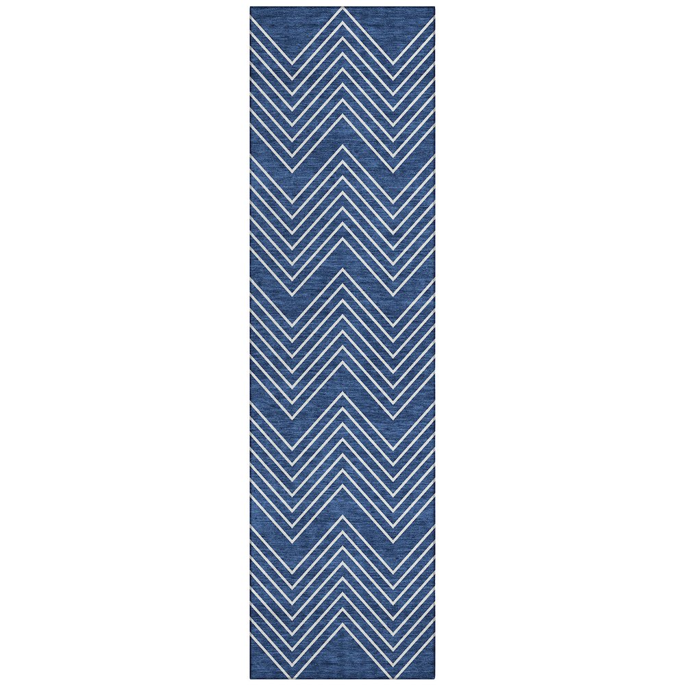 Machine Washable Indoor/Outdoor Chantille ACN2390 Blue 2'3" x 7'6" Runner Rug. Picture 1