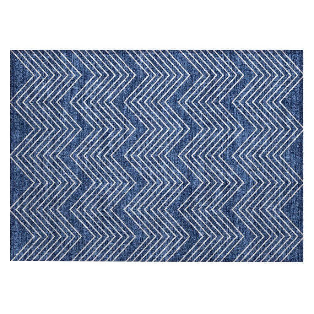 Machine Washable Indoor/Outdoor Chantille ACN2390 Blue 1'8" x 2'6" Rug. Picture 1