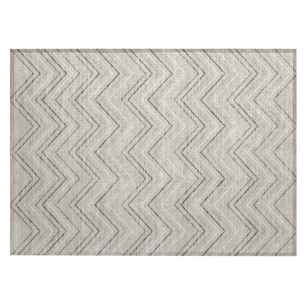 Machine Washable Indoor/Outdoor Chantille ACN2391 Brown 1'8" x 2'6" Rug. Picture 1