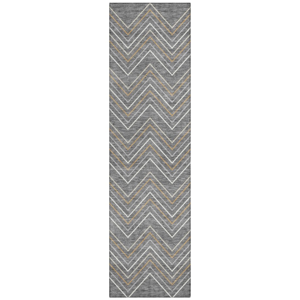 Machine Washable Indoor/Outdoor Chantille ACN2391 Gray 2'3" x 7'6" Runner Rug. Picture 1