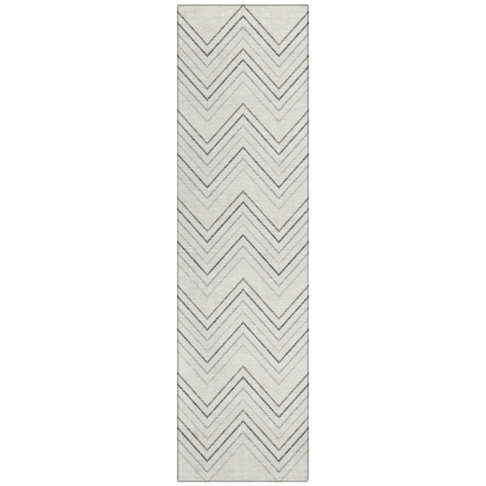 Machine Washable Indoor/Outdoor Chantille ACN2391 Ivory 2'3" x 7'6" Runner Rug. Picture 1