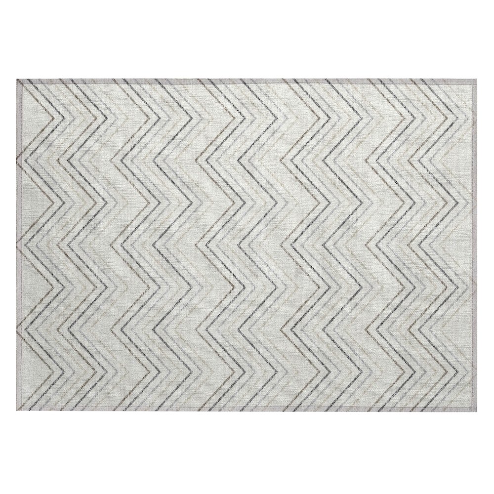 Machine Washable Indoor/Outdoor Chantille ACN2391 Ivory 1'8" x 2'6" Rug. Picture 1