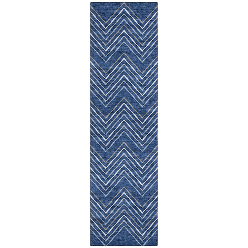 Machine Washable Indoor/Outdoor Chantille ACN2391 Blue 2'3" x 7'6" Runner Rug. Picture 1