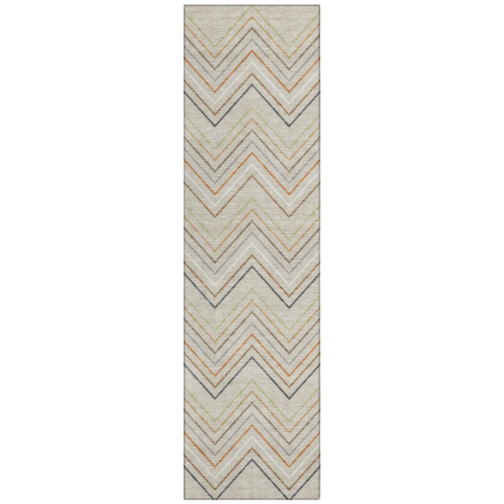 Machine Washable Indoor/Outdoor Chantille ACN2392 Brown 2'3" x 7'6" Runner Rug. Picture 1