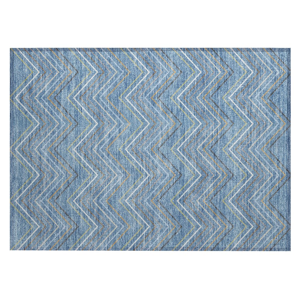 Machine Washable Indoor/Outdoor Chantille ACN2392 Blue 1'8" x 2'6" Rug. Picture 1