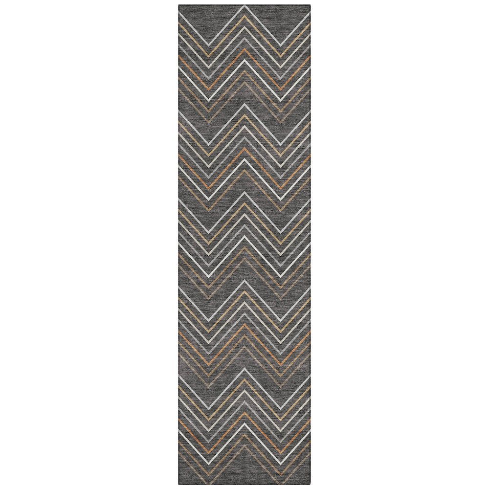 Machine Washable Indoor/Outdoor Chantille ACN2392 Gray 2'3" x 7'6" Runner Rug. Picture 1