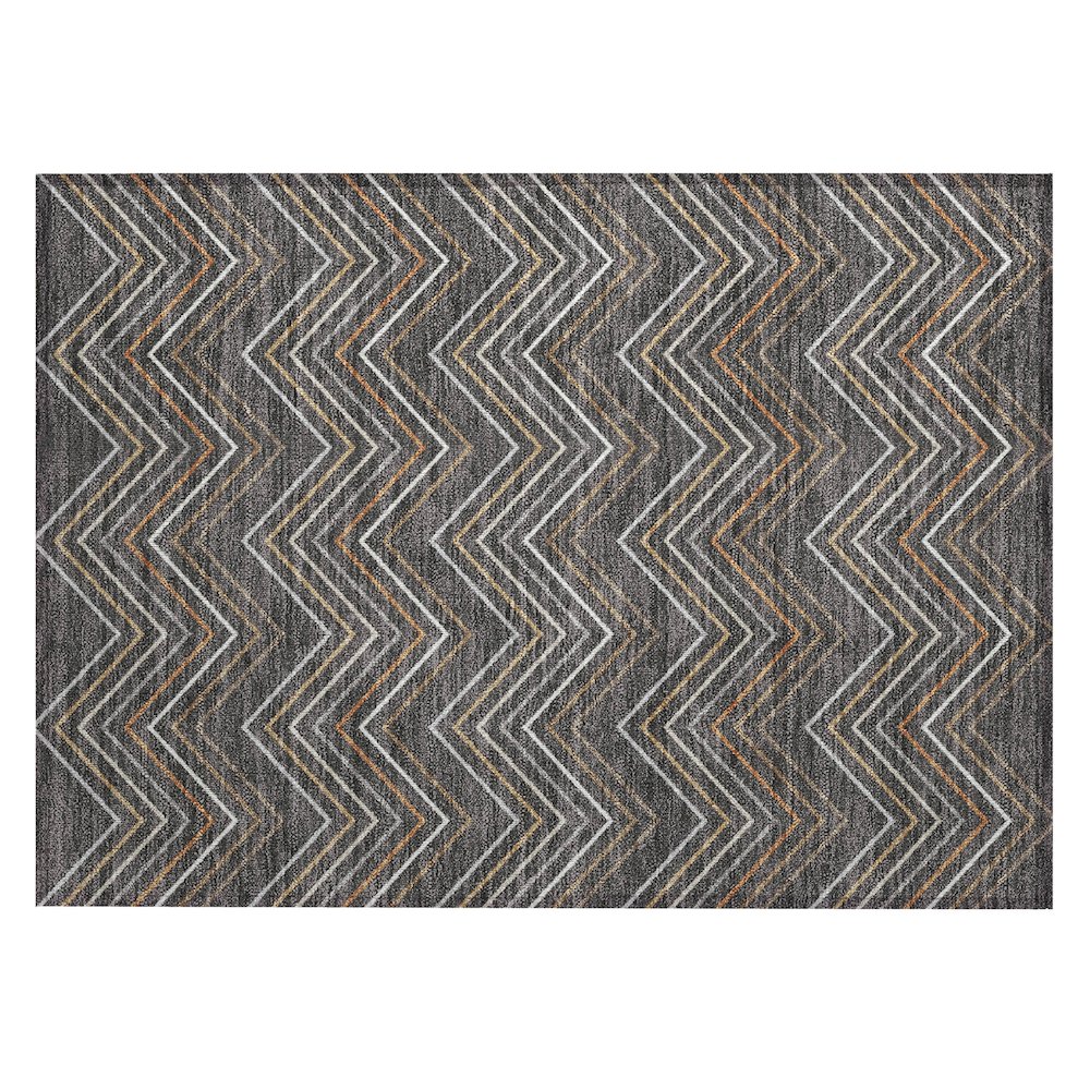 Machine Washable Indoor/Outdoor Chantille ACN2392 Gray 1'8" x 2'6" Rug. Picture 1