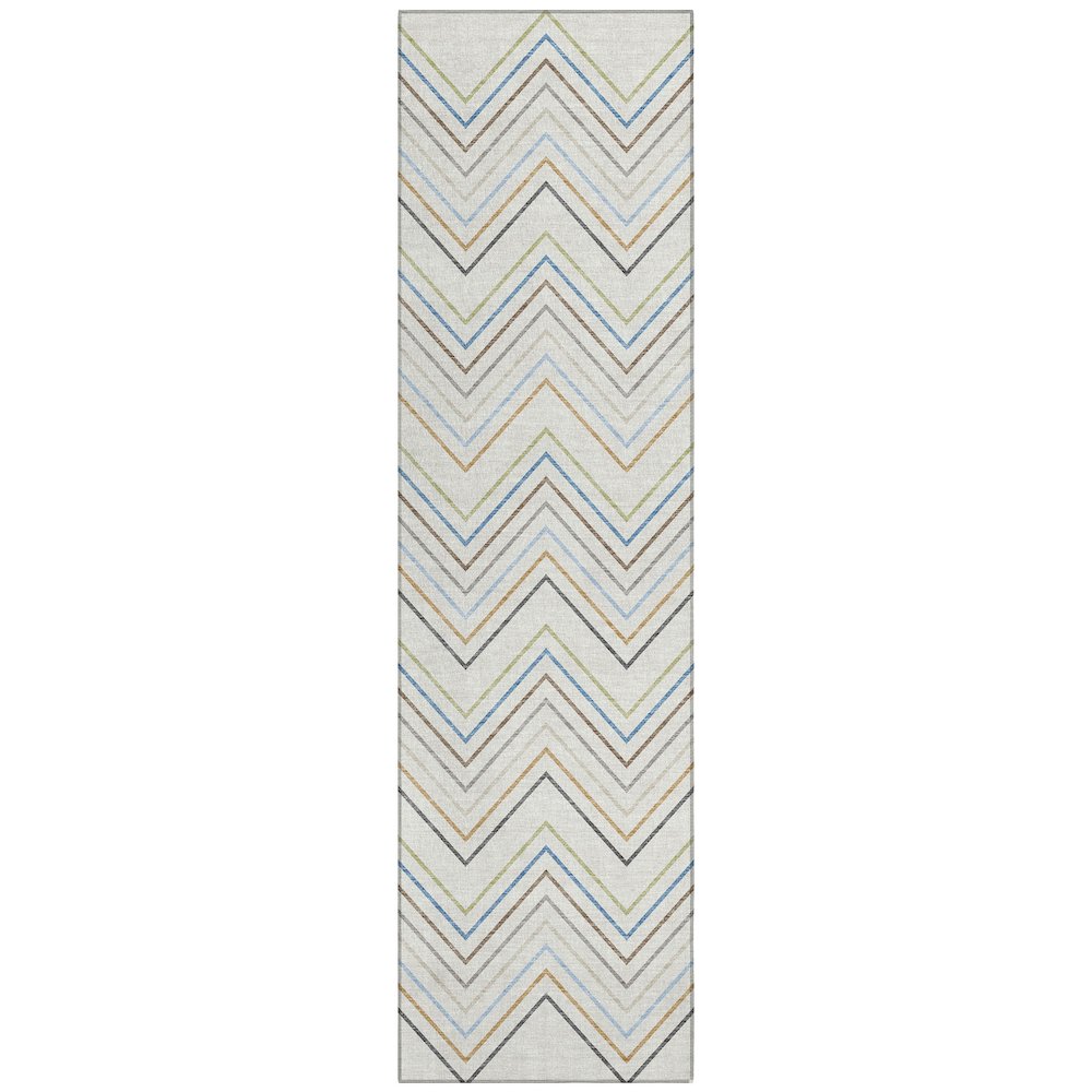 Machine Washable Indoor/Outdoor Chantille ACN2392 Ivory 2'3" x 7'6" Runner Rug. Picture 1
