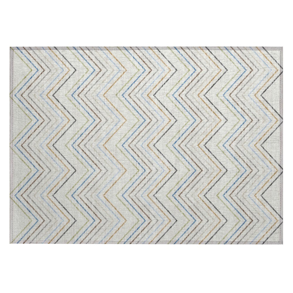 Machine Washable Indoor/Outdoor Chantille ACN2392 Ivory 1'8" x 2'6" Rug. Picture 1