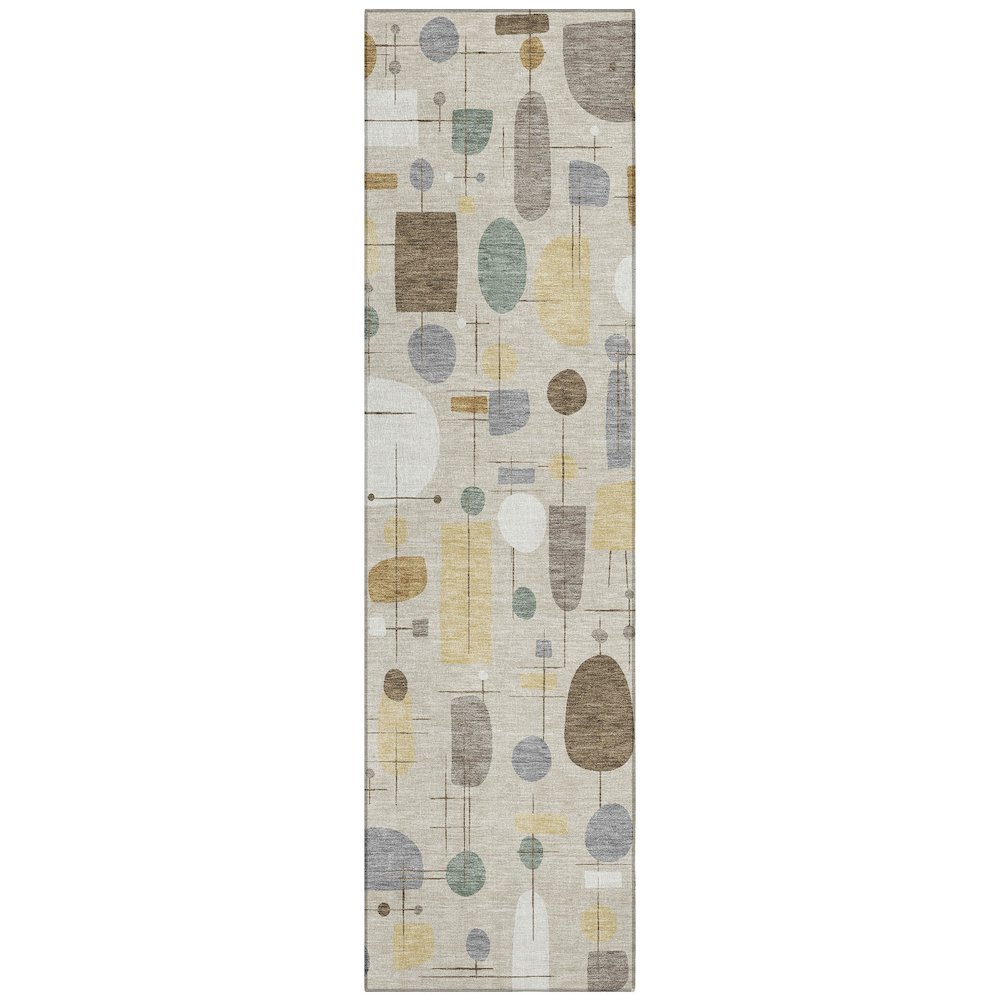 Machine Washable Indoor/Outdoor Chantille ACN2393 Brown 2'3" x 7'6" Runner Rug. Picture 1