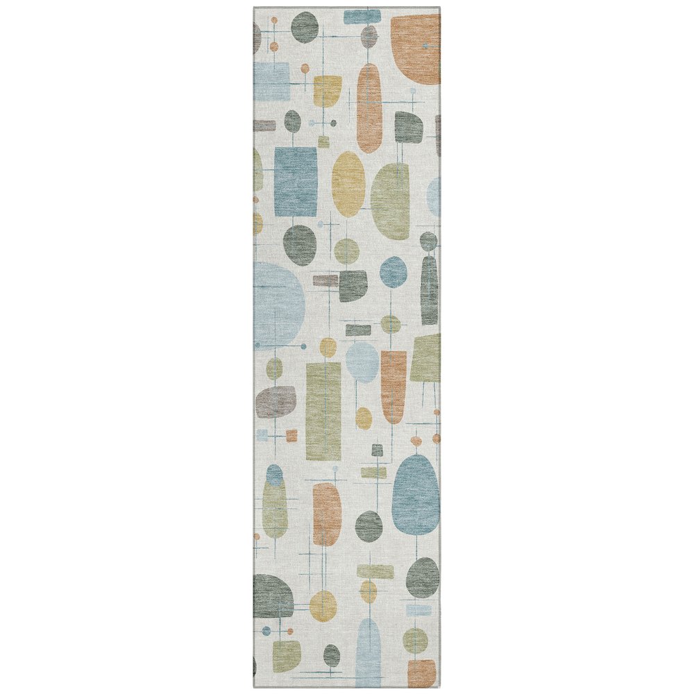 Machine Washable Indoor/Outdoor Chantille ACN2393 Ivory 2'3" x 7'6" Runner Rug. Picture 1